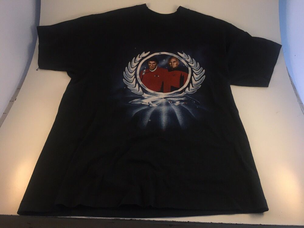 1991 Star Trek 25th Anniversary Convention Screen Stars T-Shirt Kirk Picard